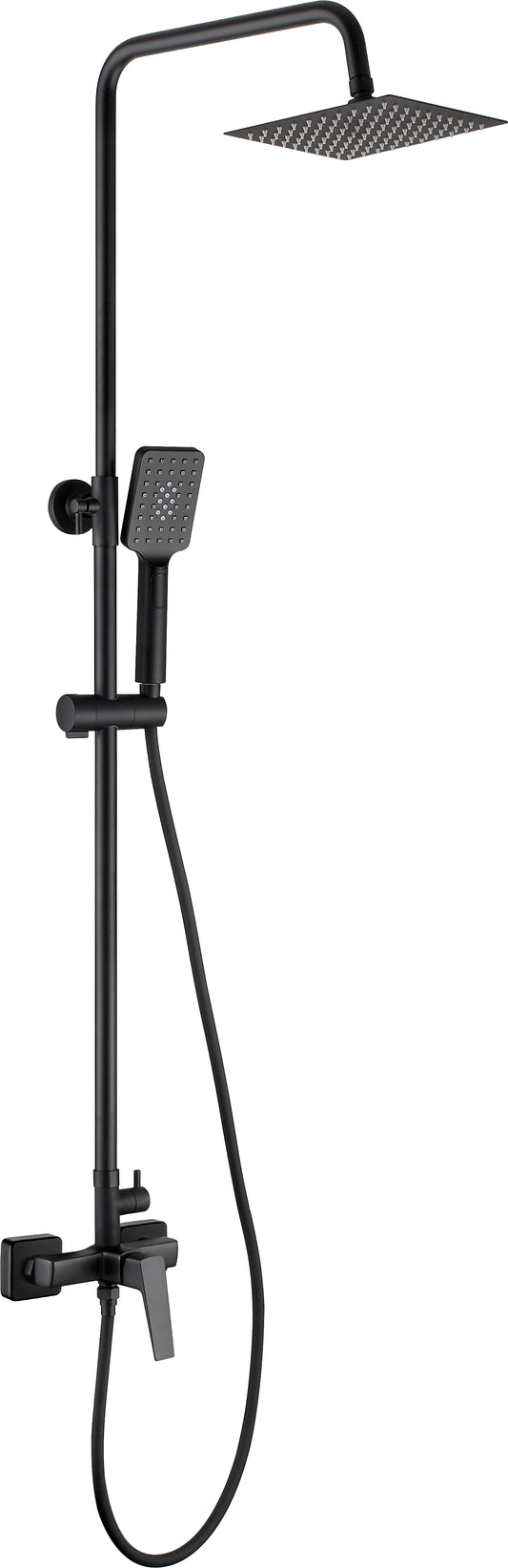 Deante BLUR Duschsystem mit Mischbatterie & Regendusche ultradünn Schwarz