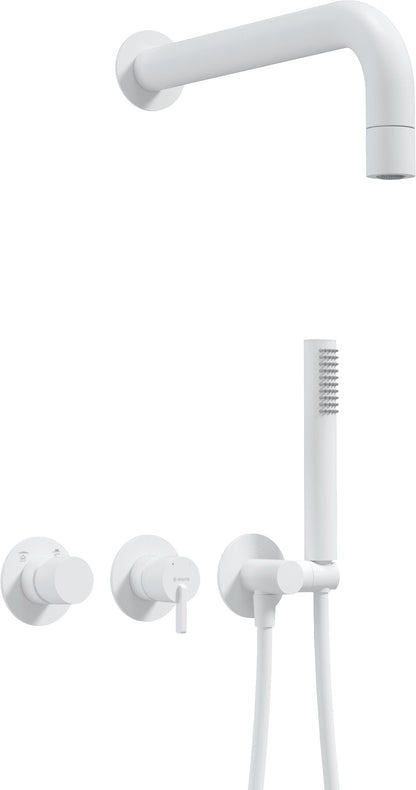 Deante SILIA Unterputz-Duschsystem horizontal Kegelstrahl-Brause Weiß