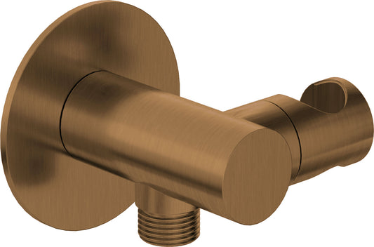 Deante SILIA Winkelanschluss rund mit Halter für Handbrause Bronze gebürstet