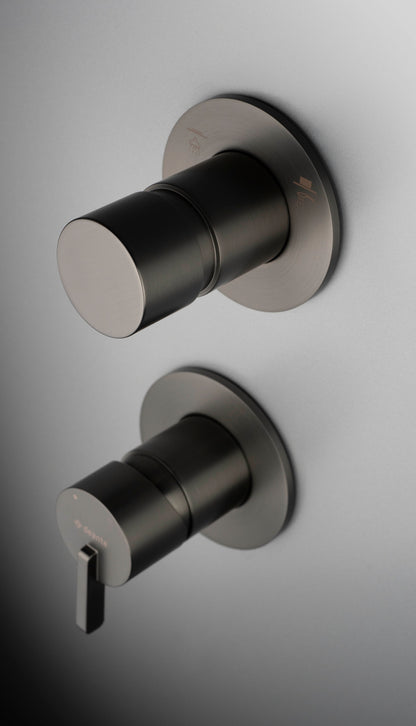 Deante SILIA Unterputz-Duschsystem vertikal Kegelstrahl-Brause Titanium