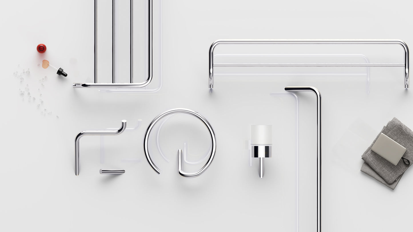 Deante SILIA Badablage Wandablage gerippt Chrom