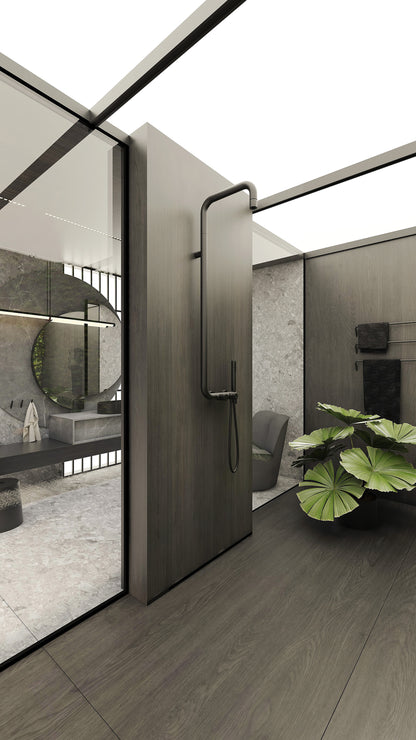 Deante SILIA Design-Duschsystem Armatur mit Funktionsschalter Schwarz