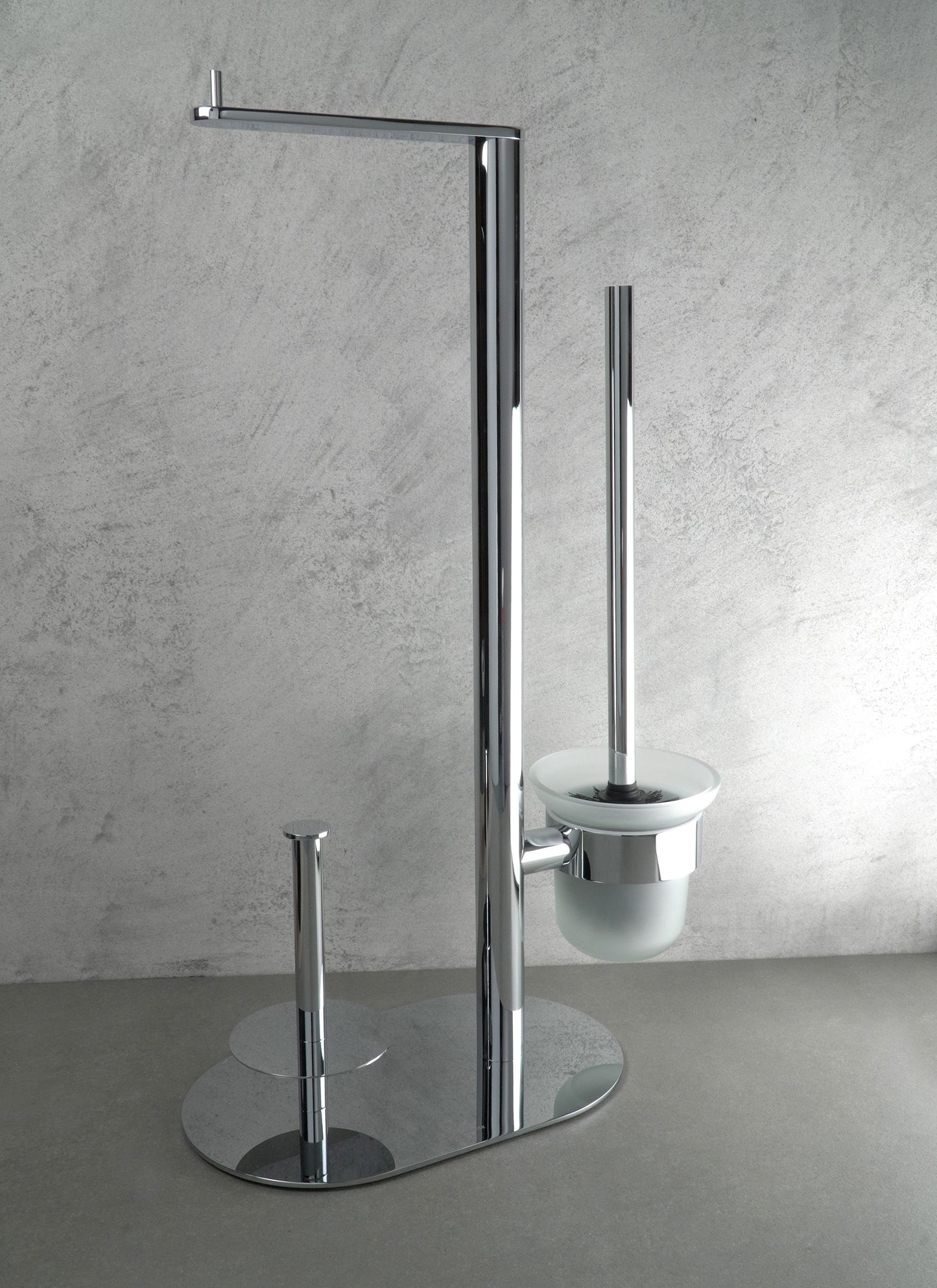 Deante ROUND WC-Bürstengarnitur mit Papierhalter (3-in-1) Chrom