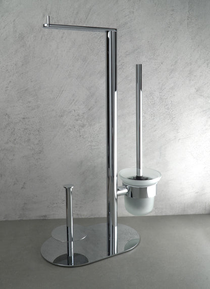 Deante ROUND WC-Bürstengarnitur mit Papierhalter (3-in-1) Chrom