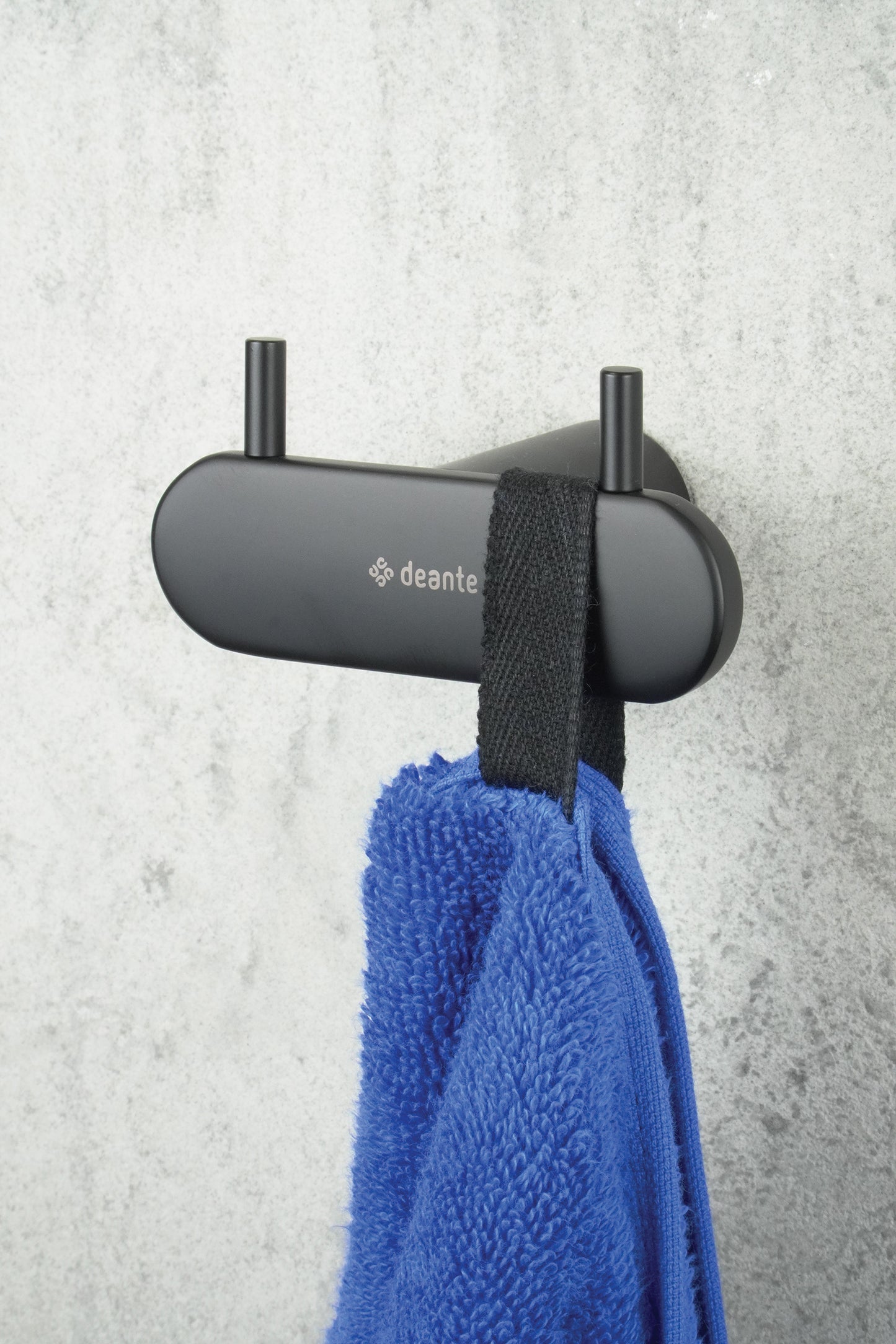 Deante ROUND Handtuchhaken Bademantelhaken doppelt Schwarz