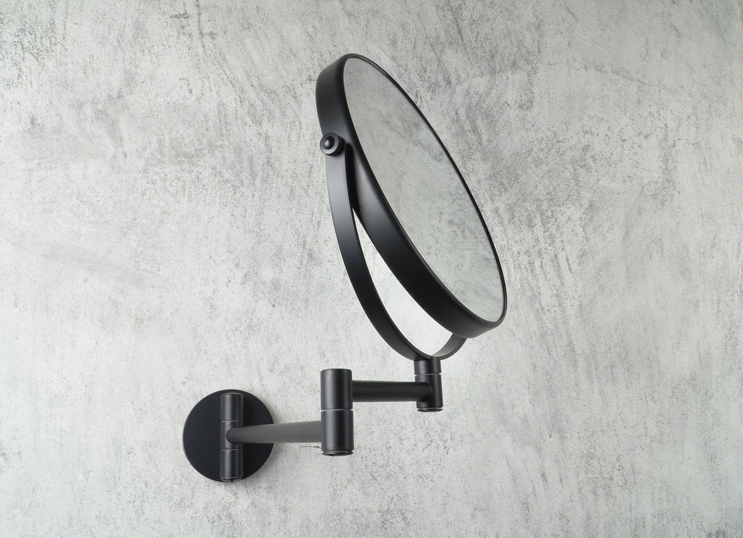 Deante ROUND Kosmetikspiegel mit beweglichem Arm zur Wandmontage Schwarz