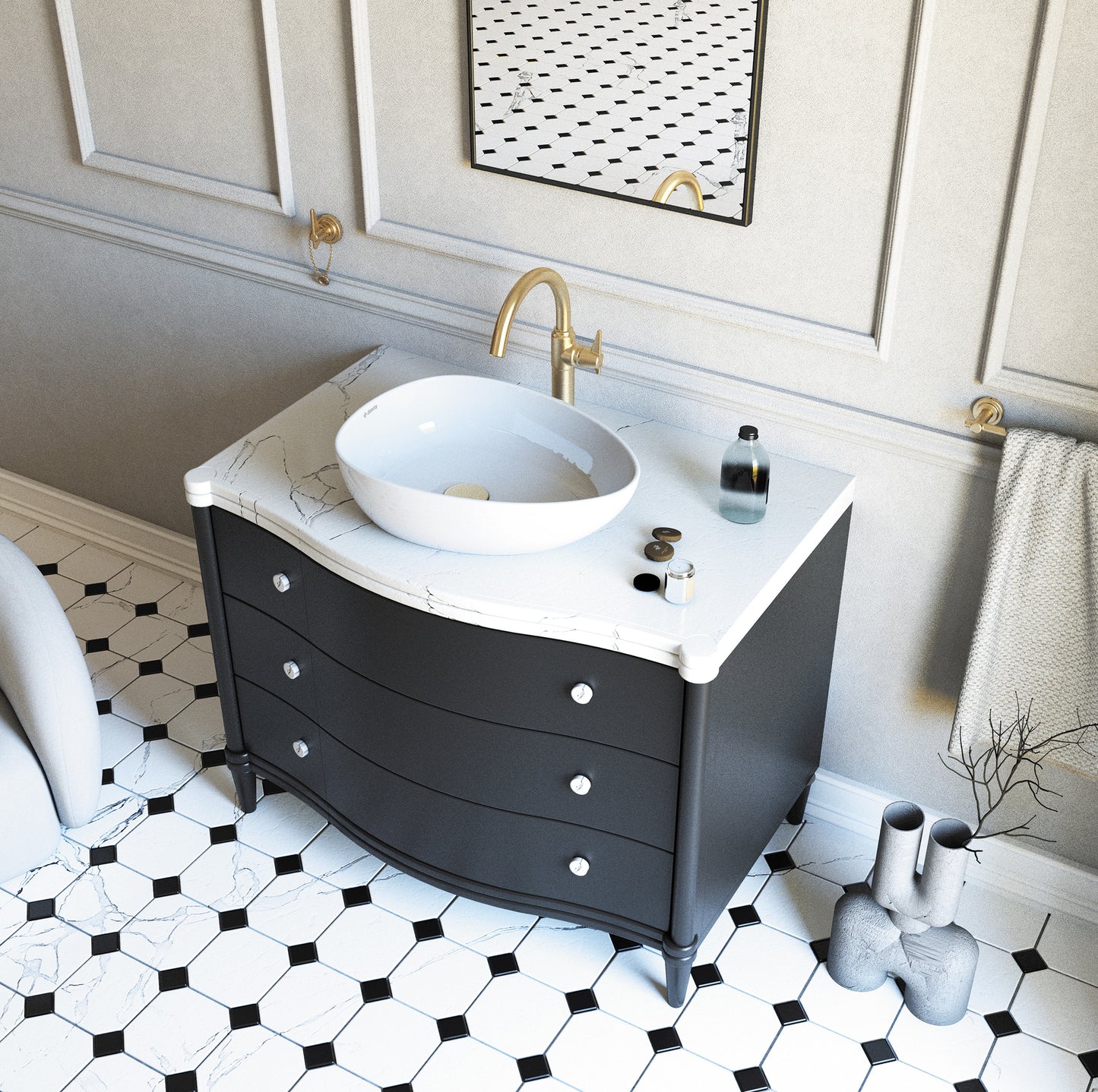 Deante CLICK-CLACK Ablaufgarnitur für Waschbecken / Bidet Universal-Überlauf Messing