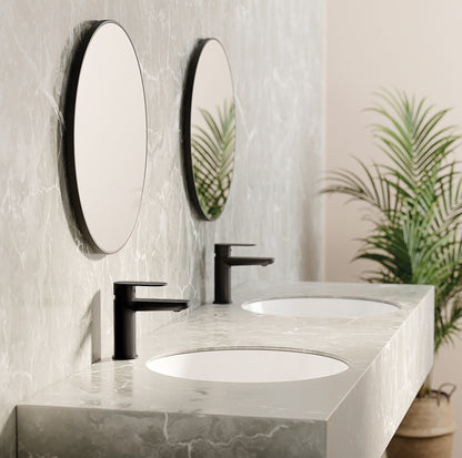 Deante ROUND Badspiegel rund mit Rahmen Ø 60 cm Schwarz