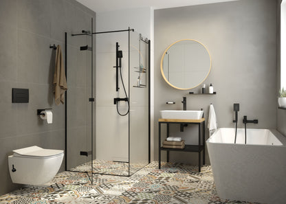 Deante BLUR Wand-WC mit Bidetfunkton & Mischarmatur spülrandlos mit Sitz Weiß-Schwarz