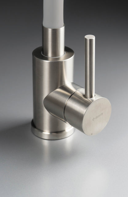 Deante LUNO Küchenarmatur mit flexiblem Auslauf aus Silikon Grau / Stahl gebürstet