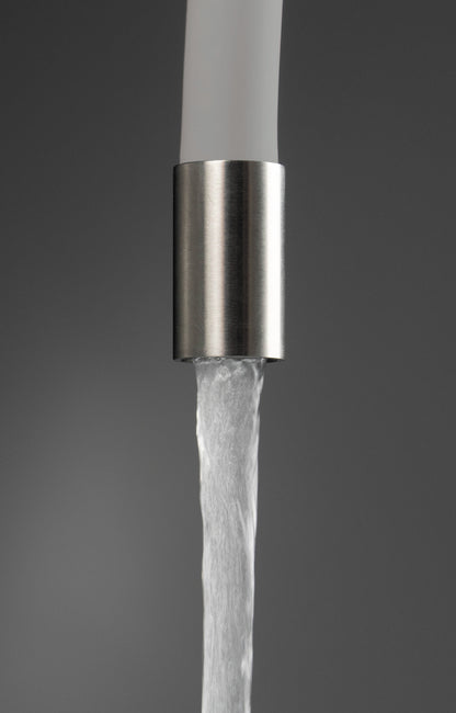 Deante LUNO Küchenarmatur mit flexiblem Auslauf aus Silikon Grau / Stahl gebürstet