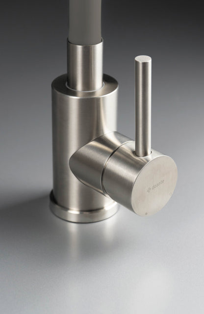 Deante LUNO Küchenarmatur mit flexiblem Auslauf aus Silikon Anthrazit / Stahl gebürstet