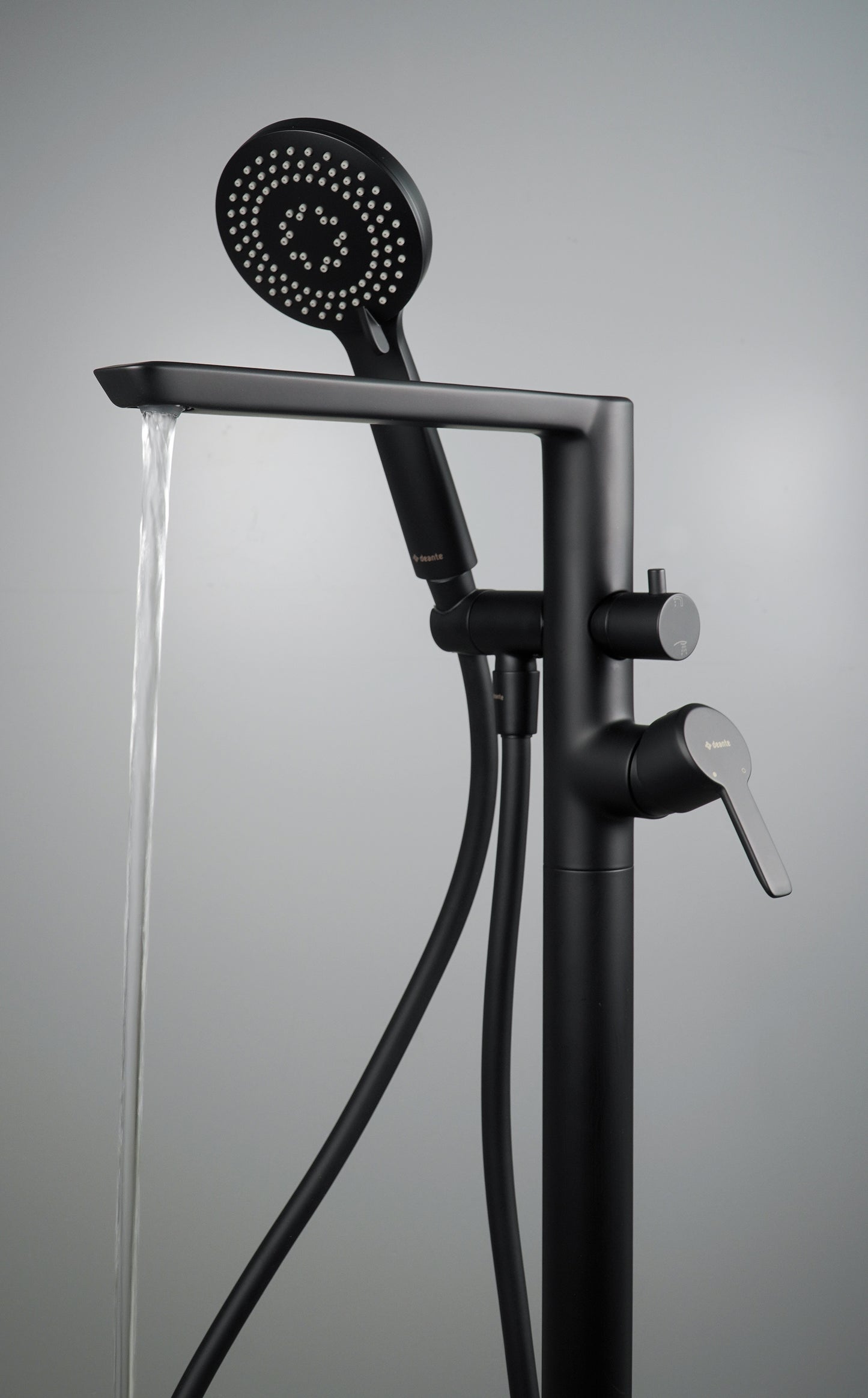 Deante ARNIKA Wannenarmatur freistehend mit Brausegarnitur Schwarz