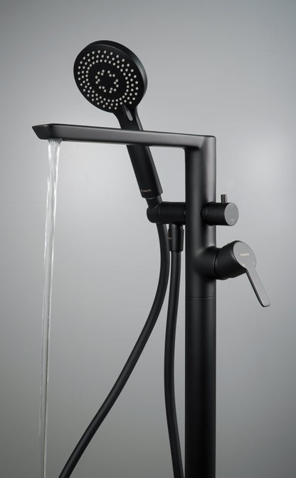 Deante ARNIKA Wannenarmatur freistehend mit Brausegarnitur Schwarz