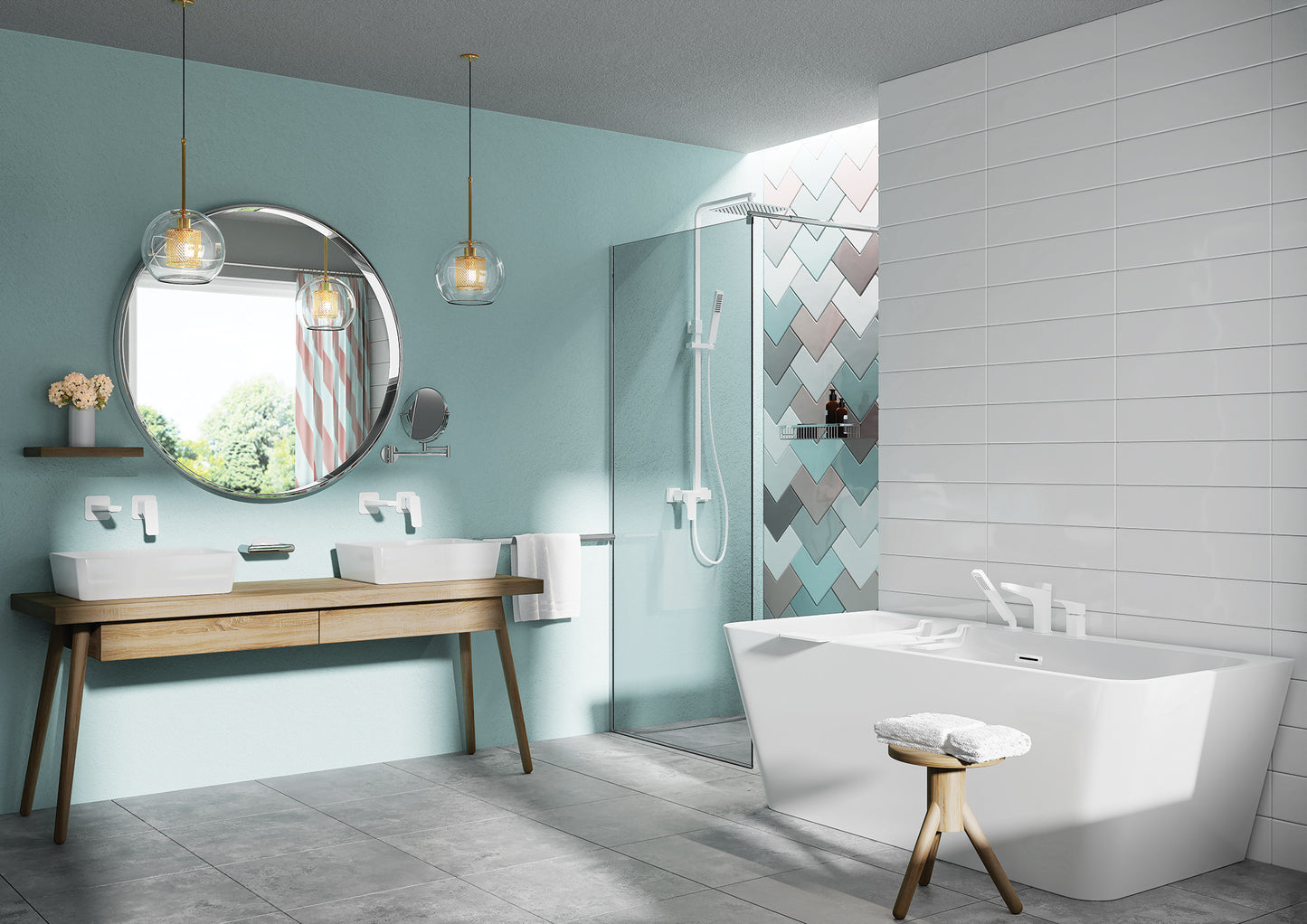 Deante HIACYNT Acryl-Badewanne Wand-/freistehend rechteckig 170 cm Weiß