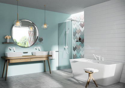 Deante HIACYNT Acryl-Badewanne Wand-/freistehend rechteckig 170 cm Weiß