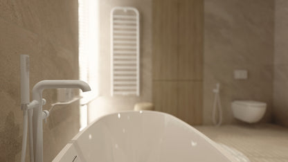 Deante ALPINIA Acryl-Badewanne freistehend oval 160 cm Weiß