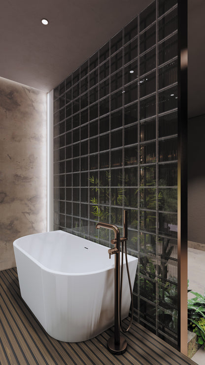 Deante SILIA Acryl-Badewanne Wand-/freistehend halbrund 150 cm Weiß