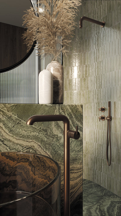 Deante SILIA Design-Waschbeckenarmatur freistehend Bronze gebürstet