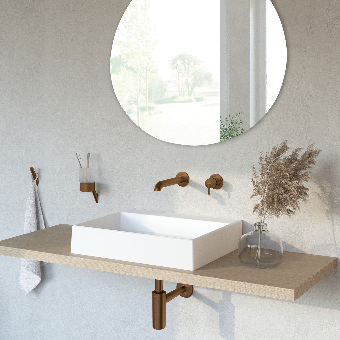 Deante SILIA Design-Waschtischarmatur Unterputz mit Hebel Bronze gebürstet