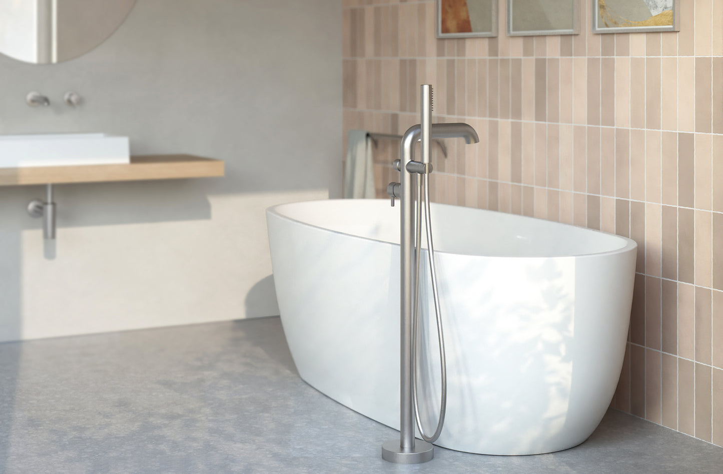 Deante ALPINIA Acryl-Badewanne freistehend oval 170 cm Weiß