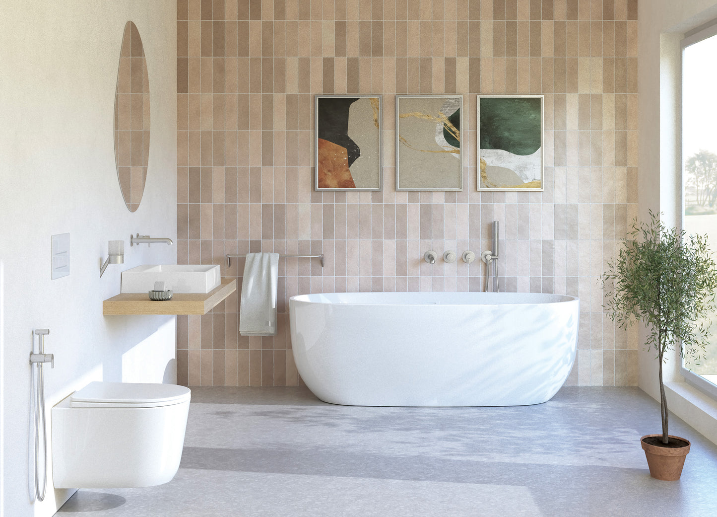 Deante ALPINIA Acryl-Badewanne freistehend oval 170 cm Weiß