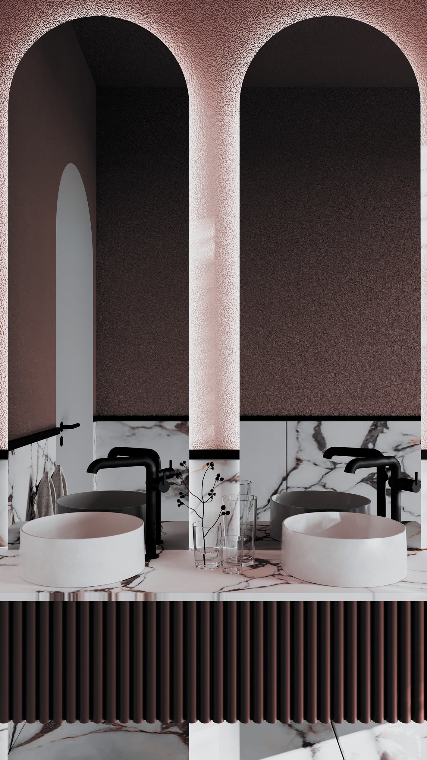 Deante SILIA Granit-Aufsatzwaschbecken rund Ø 36 cm Alabaster