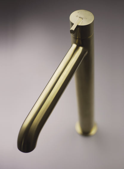 Deante SILIA Design-Waschtischarmatur hoch mit Hebel oben Gold gebürstet