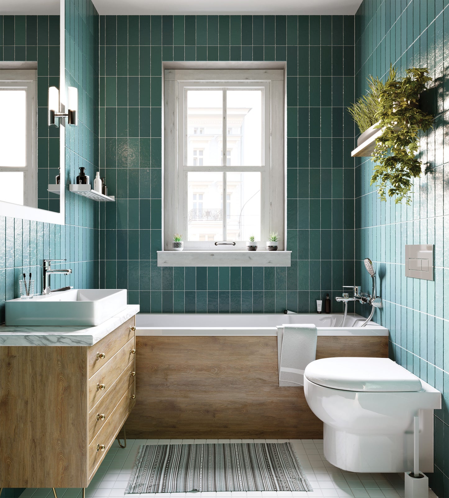 Deante AVIS Duschkopf mit Halterung (5 Strahlarten) Chrom