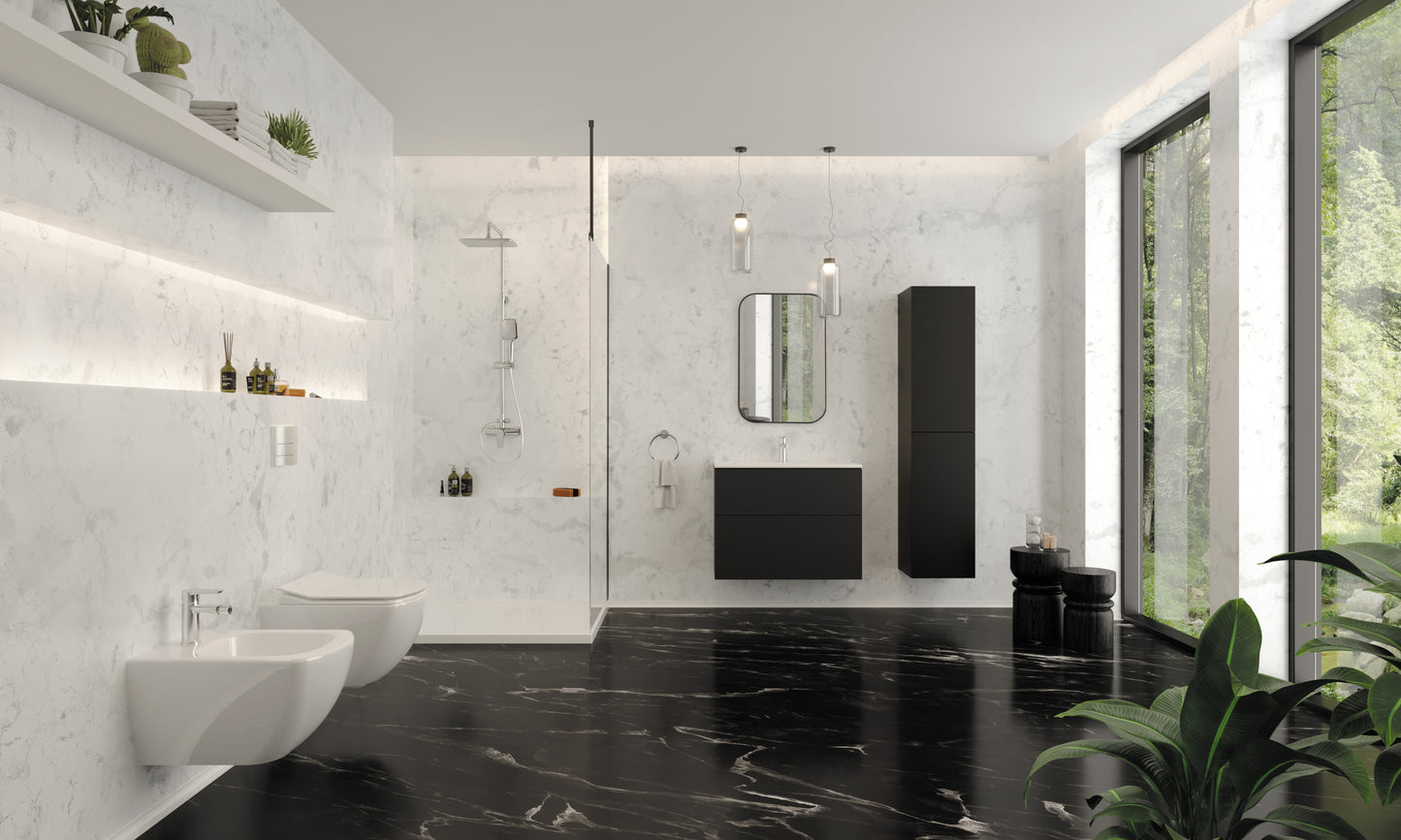 Deante PRIZMA Walk-In Duschwand Trennwand 90 x 195 cm Schwarz