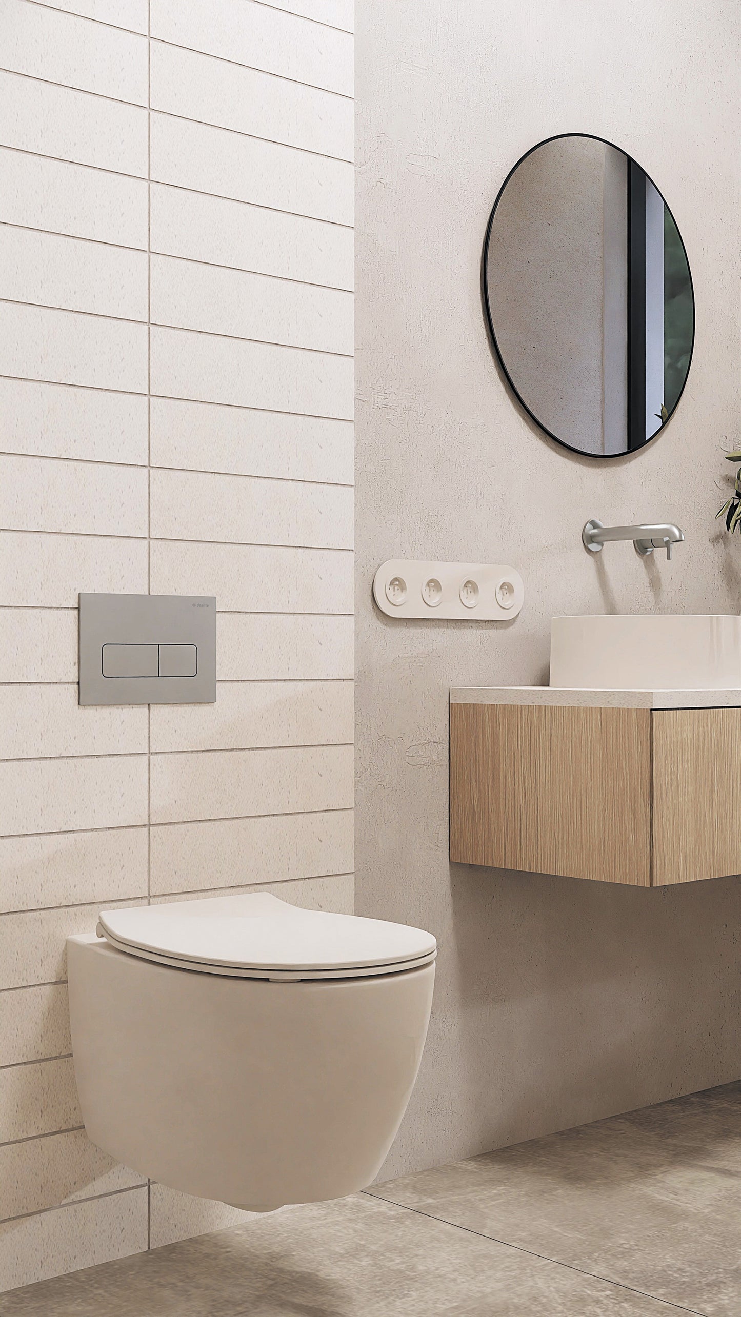 Deante ROUND Badspiegel rund mit Rahmen Ø 60 cm Schwarz