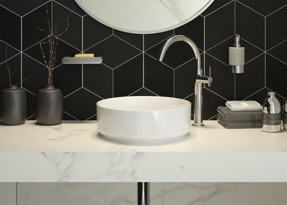 Deante SILIA Keramik-Aufsatzwaschbecken rund Ø 36 cm Weiß