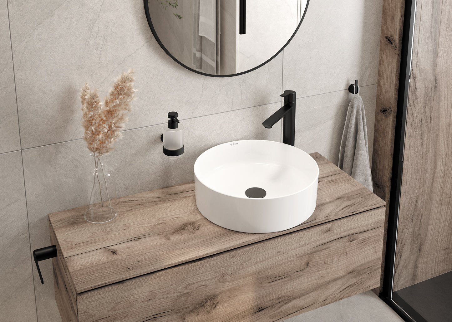 Deante ARNIKA Design-Papierrollenhalter offen Wandmontage Schwarz