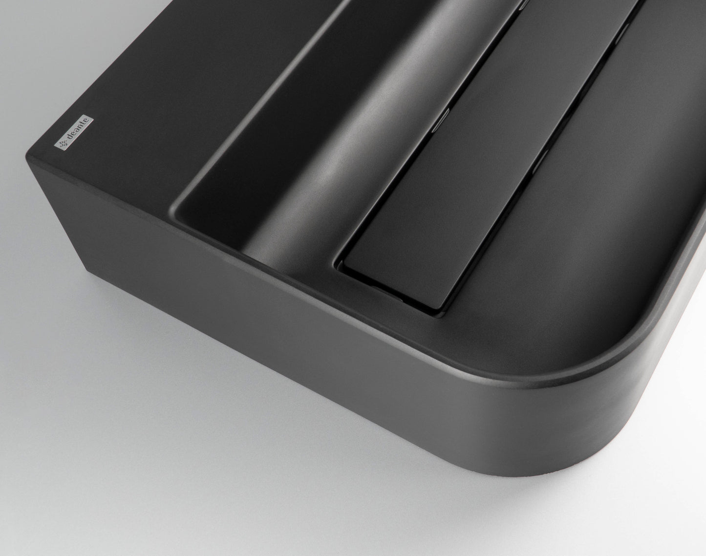 Deante ARNIKA Aufsatzwaschtisch mit Abflussabdeckung 60,5 x 40,5 cm Schwarz