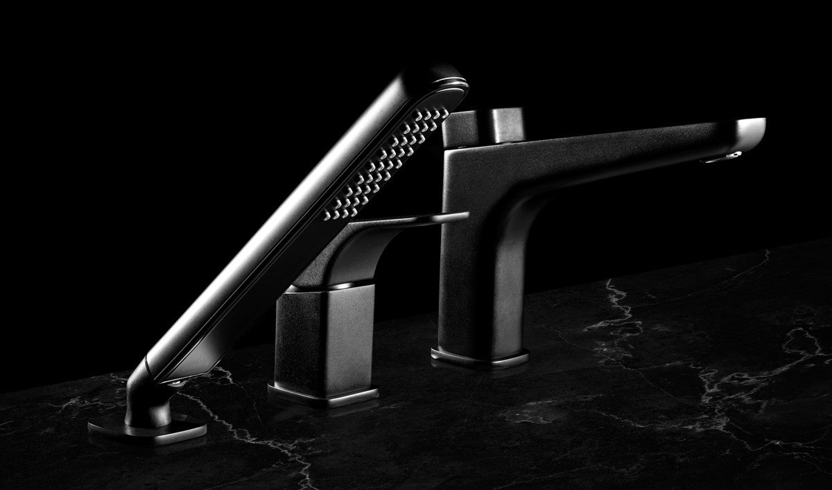 Deante HIACYNT 3-Loch Wannenarmatur mit Einhebelmischer Schwarz