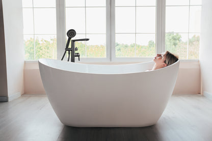 Deante ARNIKA Acryl-Badewanne freistehend oval 170 cm Weiß
