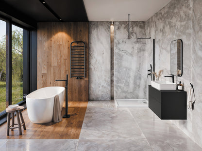 Deante ALPINIA Acryl-Badewanne freistehend oval 160 cm Weiß