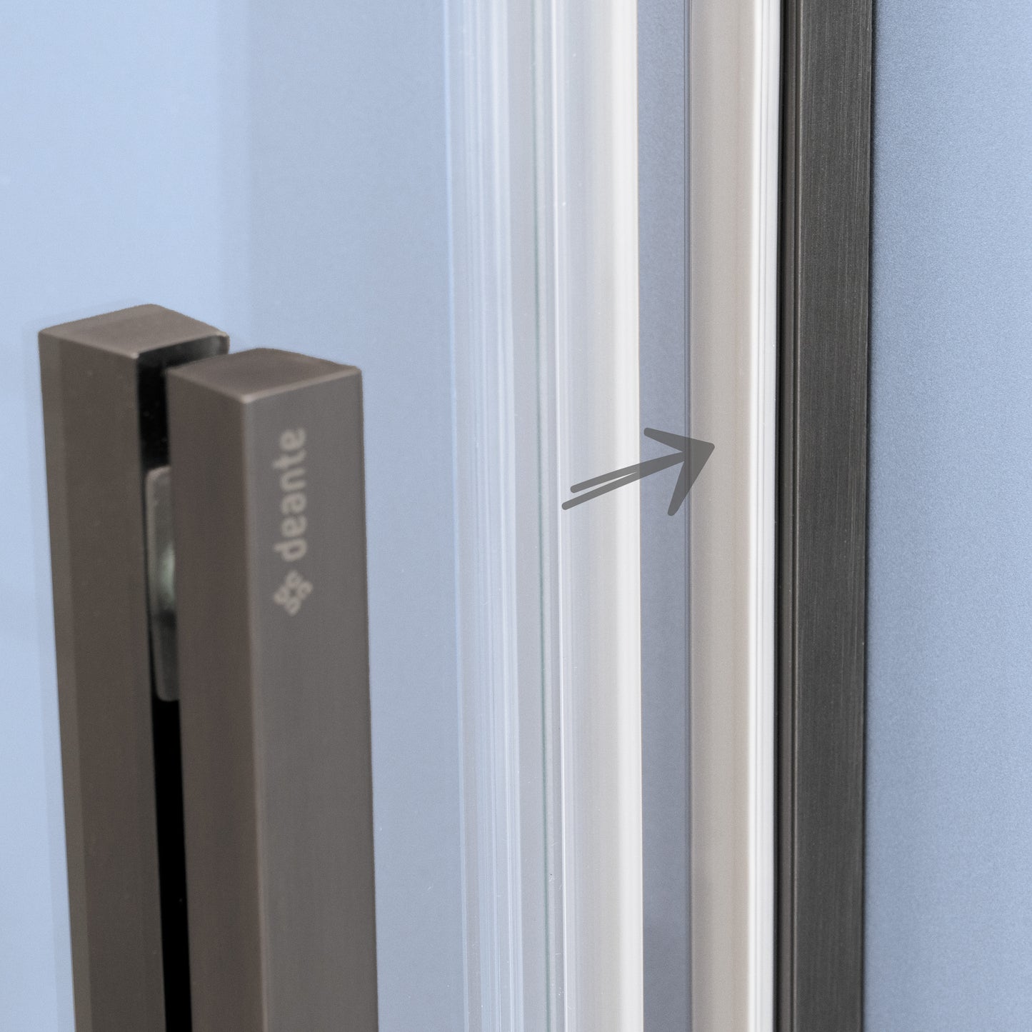 Deante PRIZMA Erweiterungsprofil für Nischen-Duschtür 195 cm Titanium