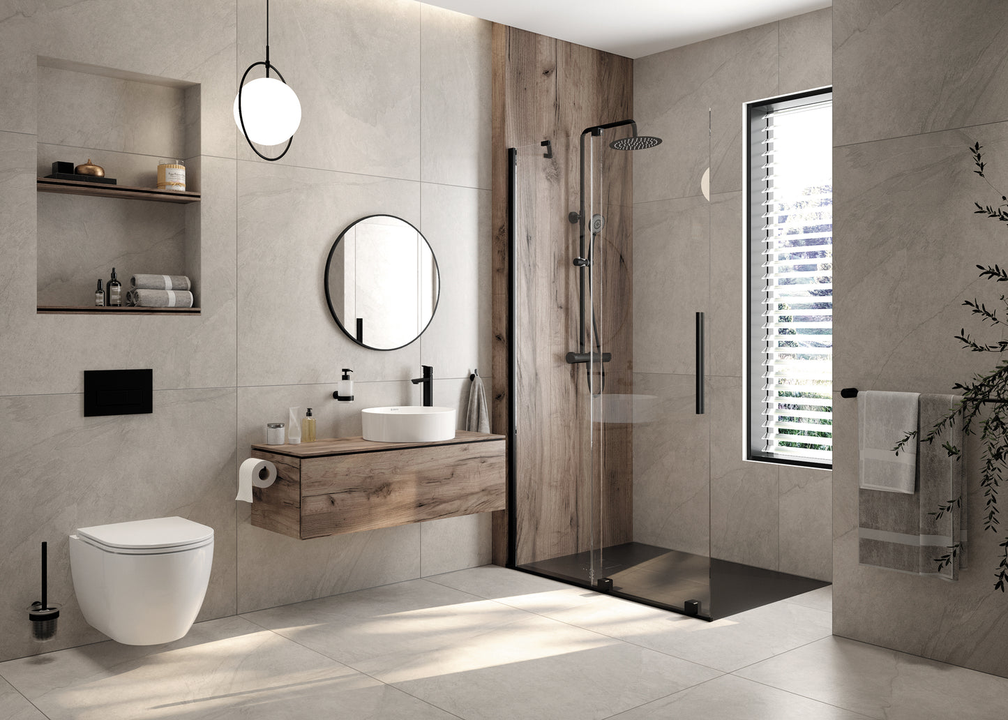 Deante ROUND Wand-WC inklusive WC-Sitz spülrandlos Weiß