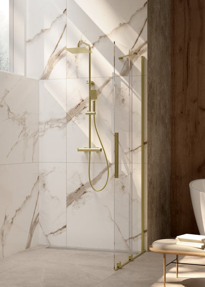 Deante PRIZMA Walk-In Duschwand Schiebewand 90 x 195 cm Gold gebürstet