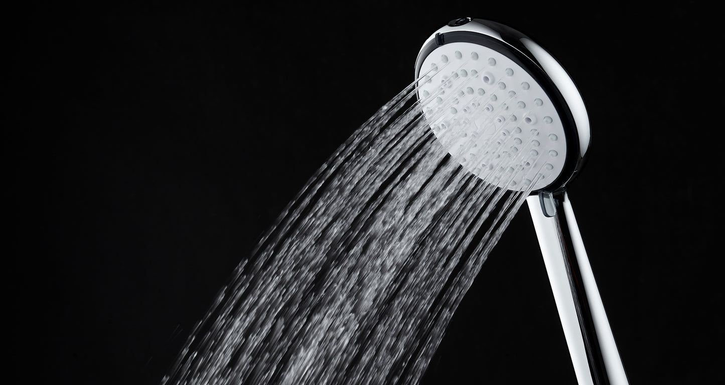 Deante BORO Duschbrause rund Anti-Kalk (6 Strahlarten) Chrom-Weiß