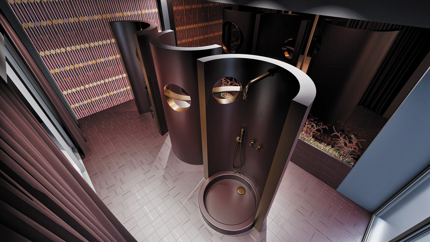 Deante SILIA Unterputz-Duschsystem horizontal Kegelstrahl-Brause Bronze gebürstet