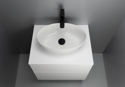 Deante ALPINIA Keramik-Aufsatzwaschtisch Oval 45,5 x 31 cm Weiß