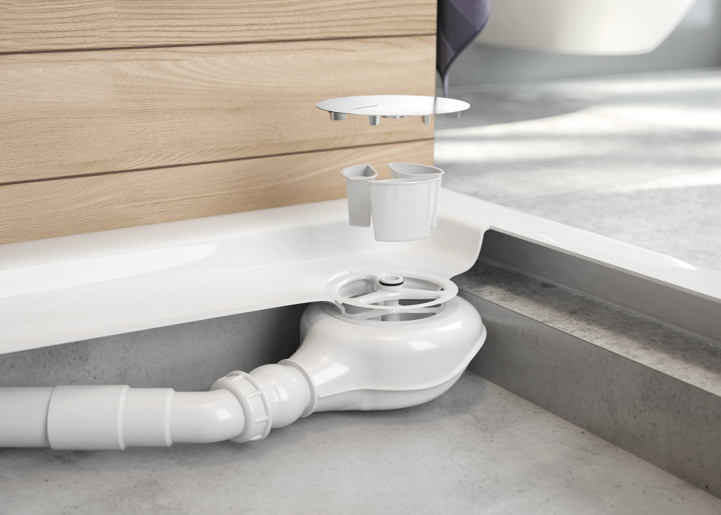 Deante EASY-CLEAN Duschwannen-Ablaufgarnitur mit Abdeckung 90 mm Chrom