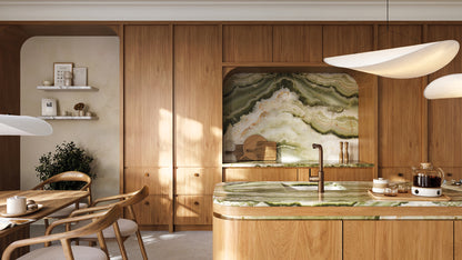 Deante MOMI Granitspüle mit tiefem Becken und Schneidebrett Alabaster