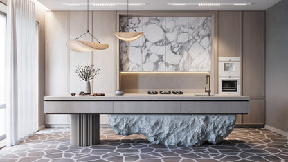 Deante MOMI Granitspüle mit tiefem Becken und Schneidebrett Alabaster