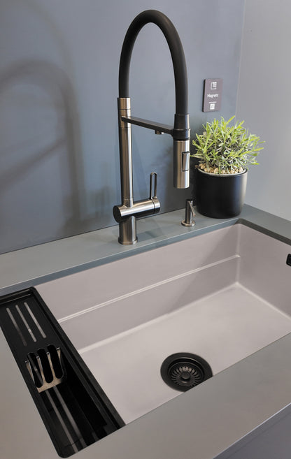 Deante MAGNETIC Granitspüle mit geräumigem Becken modular 56 x 50 cm Alabaster