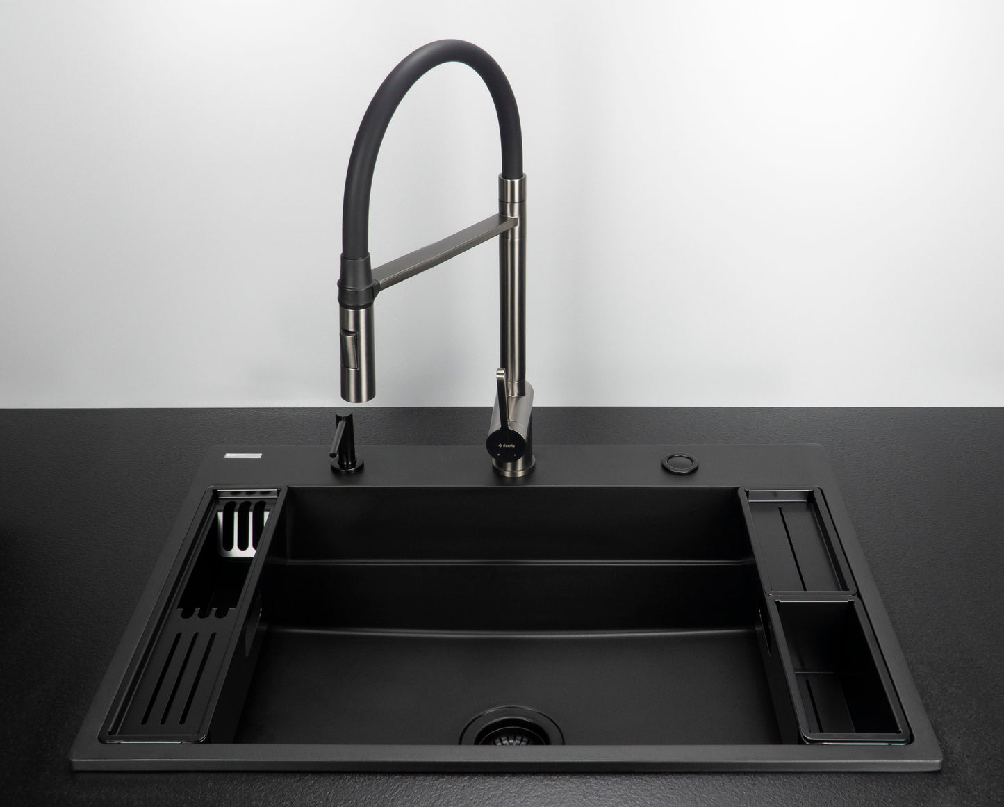 Deante Zubehörset für MAGNETIC Spülbecken modulares Abtropfgestell Schwarz