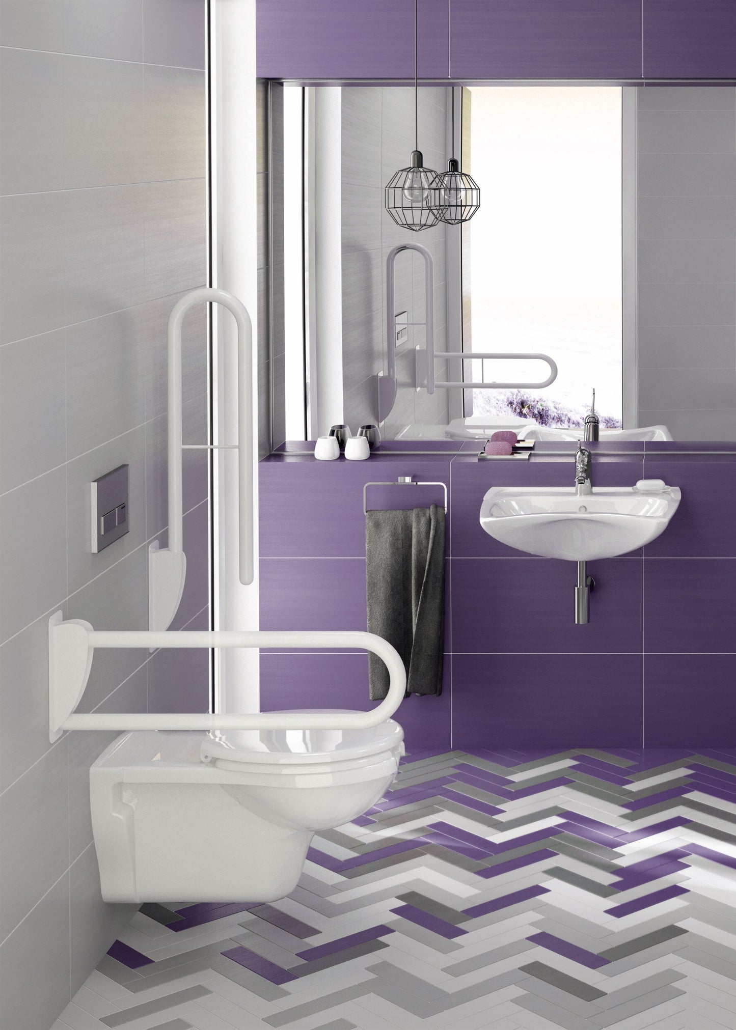 Deante VITAL Unterputz-WC-Komplettset barrierefrei (6-in-1) Weiß-Chrom