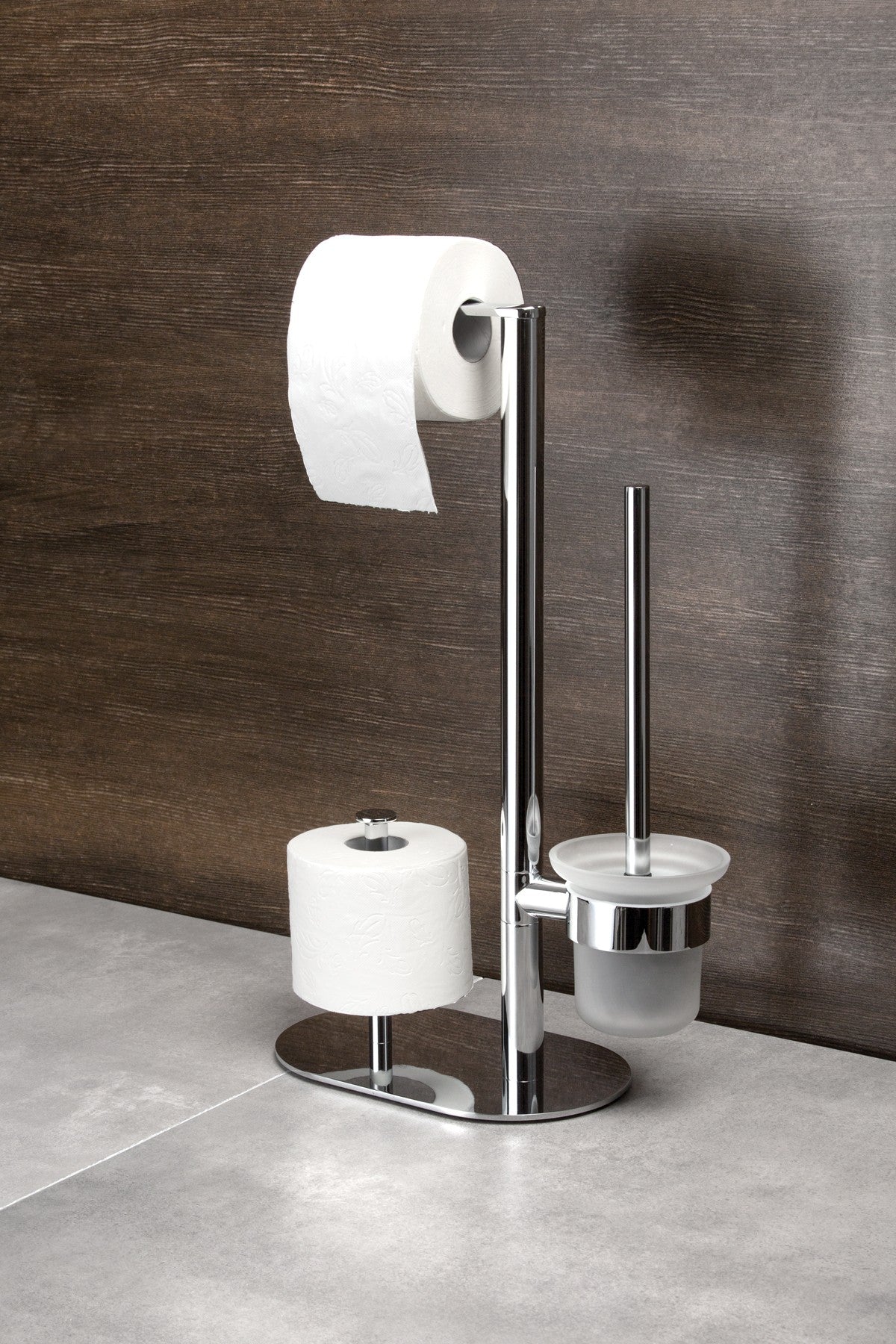 Deante ROUND WC-Bürstengarnitur mit Papierhalter (3-in-1) Chrom